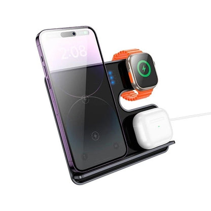 HOCO CQ19 Falcon 3 in 1 Desktop Vertical QI Wireless Fast Charger