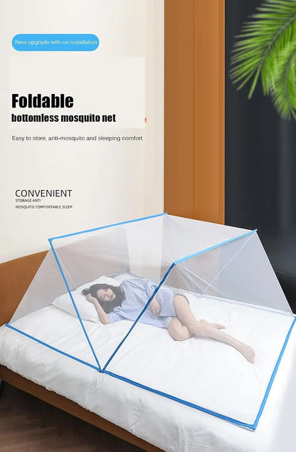 Portable Folding Mosquito Net Canopy (160X190cm) | Encrypted Yarn Cover for Bed & Camping