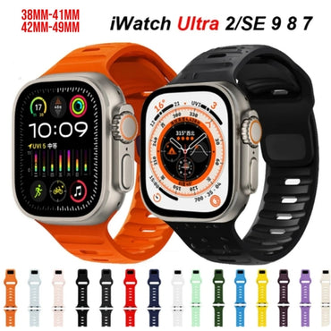 Strap for Apple Watch Band 49Mm 44Mm 45Mm 41Mm 40Mm 42Mm 38Mm Soft Silicone Sport Bracelet