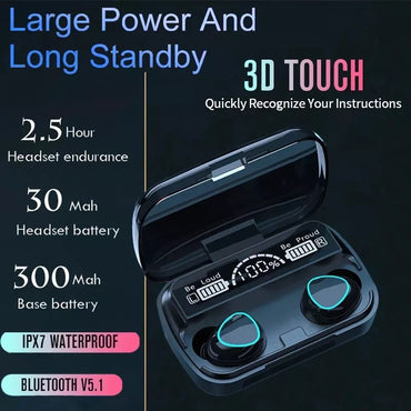 M10 / M19 / M16 / M20 Pro / M28 / M30 /M25 / X15 TWS True Wireless Bluetooth Headset 5.1 Waterproof