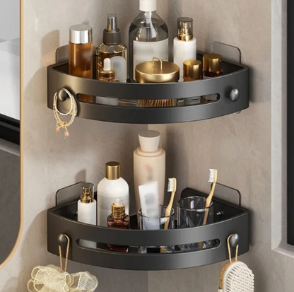 Wall-Mounted ABS Triangle Bathroom Storage Shelf: Waterproof & Punch-Free Corner Rack