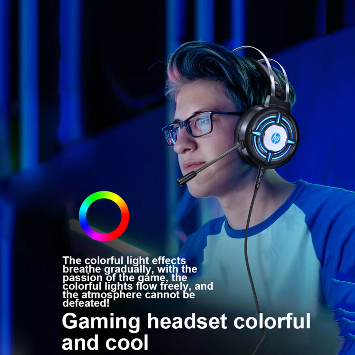 HP H120 7.1 Stereo Surround USB 2.0 Plug Gaming Headset with Microphone