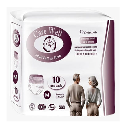 Carewell | Adult Pants | Diapers | Medium 10 Pieces