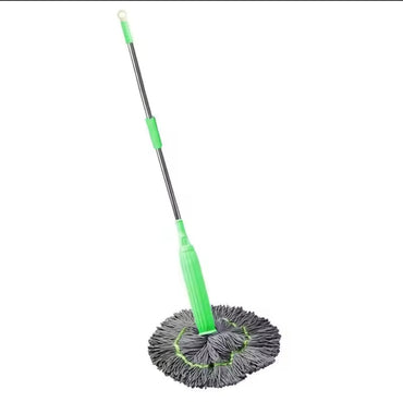 2 In 1 Self-Wringing Twist Mop with Bamboo Fiber Head, 360 Degree Spin Round Cleaning for Dry&Wet