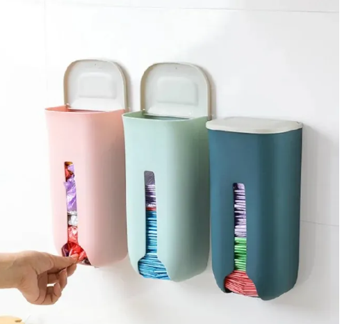 Wall Mount Grocerey Garbage Bag Storage Organizer