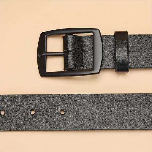 1Pc of Stylish PU Leather Belt for Men, Featuring a Simple and Vintage Design with a Smooth Buckle