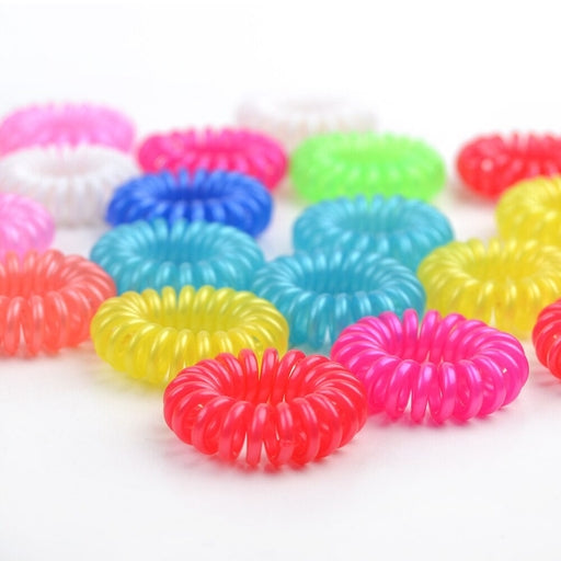 Candy Color Telephone Wire Elastic Cord Kids Girl's Hair Ties Head Band (10 /50 /100Pcs)