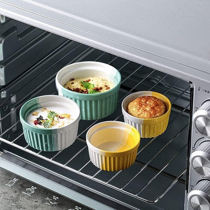 6 Pcs Ceramic Baking Oven Bowl for Muffins Cupcake Desserts Crunchy Snacks Dessert Baking Bowl