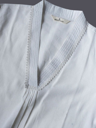 V-Neck Pure Cotton Straight Kurta with Palazzos and Dupatta