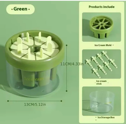 Ice Cream Maker - Food-Grade Popsicle & Treat Mold with Lid, Lead-Free Ps