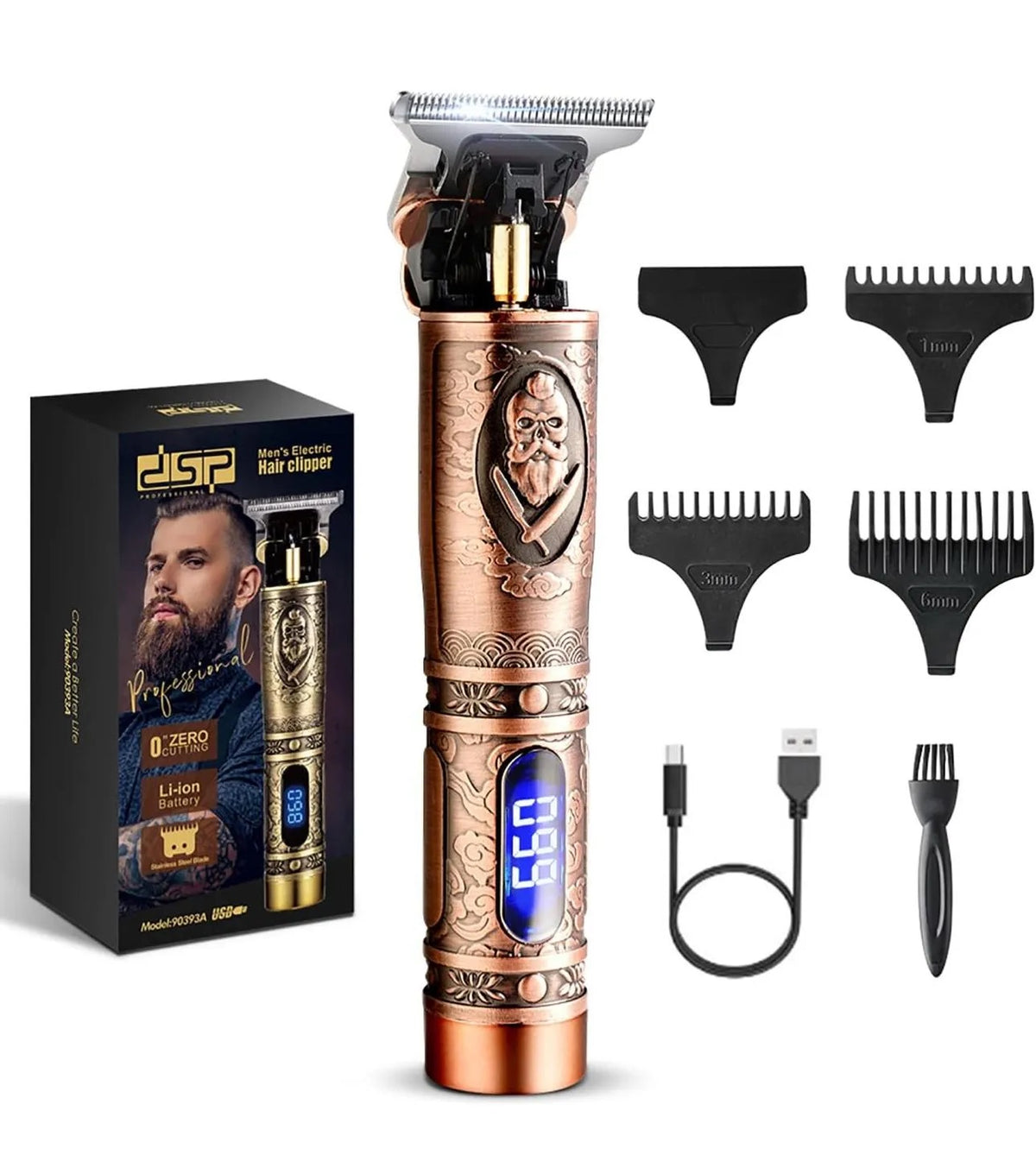 Premium Vintage T9 Steel Body Hair Clipper, Stylish Design Professional Trimmer for Men & Women