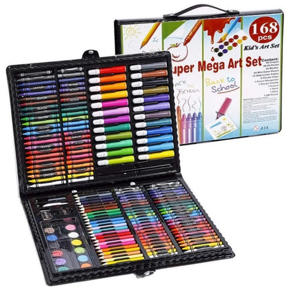 208PCS/168PCS Kids Painting Drawing Art Set with Crayons Oil Pastels Watercolor Markers Colored