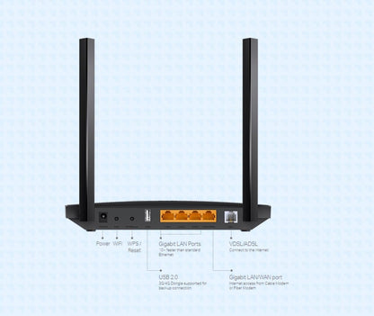 TP-Link Archer VR400 AC1200 Wireless Modem Router, VDSL ADSL Wifi Router, Mesh Wifi Booster, Dual Band Internet Booster, Full Gigabit Ethernet Ports Mesh Routers, Plug and Play, Gaming Xbox PS4 Steam