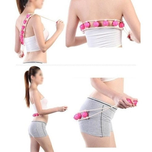 Body Muscle Roller Rope, Back Massage Roller Rope, 7 Wheel Massage Foam Roller