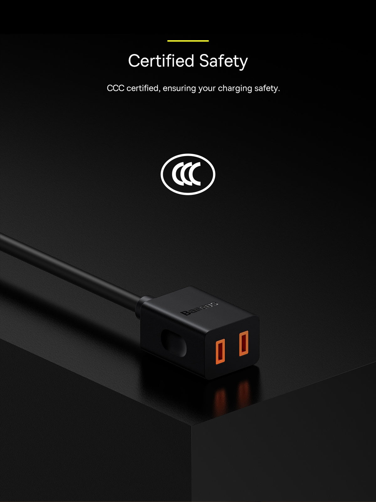 Baseus PowerCombo Mini Power-Strip 1AC with 1.0m Power Cord CN Support 2500W Max
