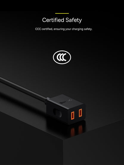 Baseus PowerCombo Mini Power-Strip 1AC with 1.0m Power Cord CN Support 2500W Max