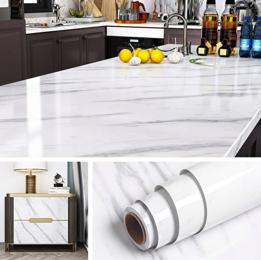 Adhesive Stickers Removable Wall Stickers(White Marble)