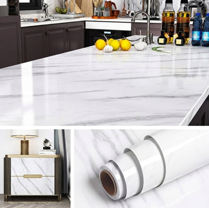 Adhesive Stickers Removable Wall Stickers(White Marble)