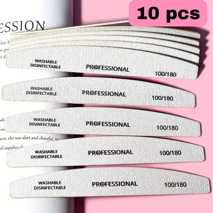 10Pcs Professional Nail File & Buffer Set – Nail Shaping & Polishing Tools for Home & Salon Manicure
