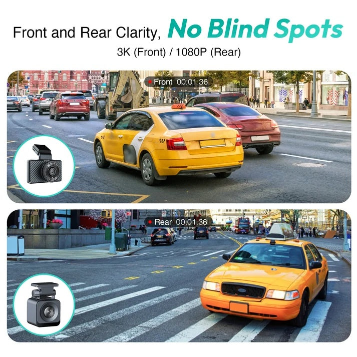 Botslab G500H Pro Dash Cam 3K Front 1080 Rear ADAS Built-in GPS Front 5MP FHD Camera HD Night vision