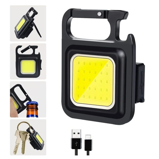 Rechargeable COB Keychain Light Mini Plastic Light
