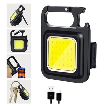 Rechargeable COB Keychain Light Mini Plastic Light