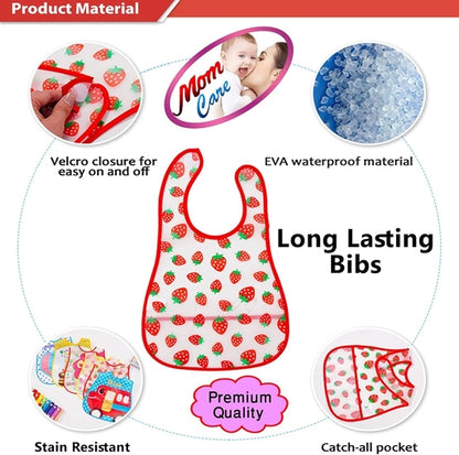 Adjustable Baby Bibs EVA Plastic Waterproof Lunch Feeding Bibs