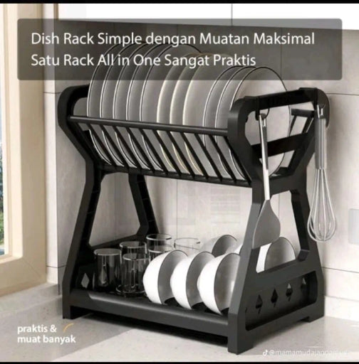 Dish Drying Rack Dish Rack Double-Layer Kitchen Dish Bowl Draining Storage Rack