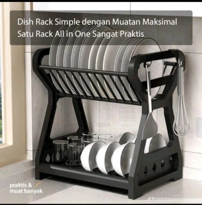 Dish Drying Rack Dish Rack Double-Layer Kitchen Dish Bowl Draining Storage Rack