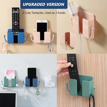 Wall-Mount Phone Holder with Adhesive â€“ Multifunctional Storage Box & Charging Stand