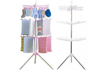 Folding Transportable Laundry Stand Drying Rack 3 Tier Tripod Clothes Hanger Hot