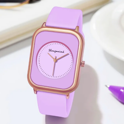 Casual Fashion Simple Personality Literal Women Silicone Quartz Watch