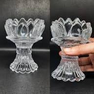 Crystal Glass Candle Holder Buddhist Lamp Household Decoration Craft