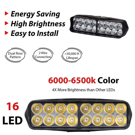 16 LED 12V Vehicle Spot Light – Waterproof Fog Light for Car, Bike, Van & Tuk, High Brightness Front