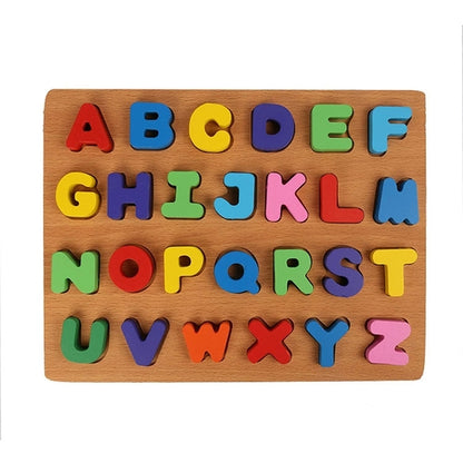 Wooden a , B, C, D Capital Letters Lower-Case on Wooden Plate for Kids Multicolor
