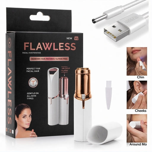 Flawless Facial Hair Remover | Painless Electric Face Hair Trimmer with LED Light