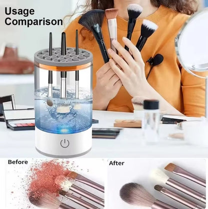 Electric Makeup Brush Cleaner & Dryer – Automatic Spin Washer for All Brush Sizes