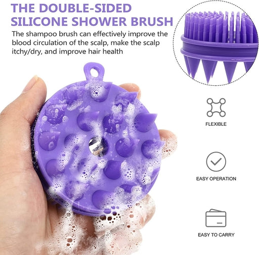 Bath and Shampoo Brush, Silicone Body Scrubber for Use in Shower, Exfoliating Body Brush