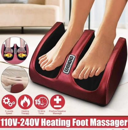 Electric Foot Massager with Shiatsu Kneading and Heat Therapy, Calf Leg Pain Relief, Spa-Quality