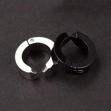 Circle Hoop Non-Piercing Clip-on Earrings Men Stainless Steel Round Earring Ear Cuff Wrap Jewelry