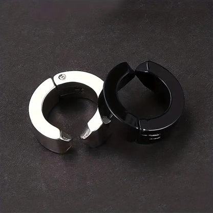 Circle Hoop Non-Piercing Clip-on Earrings Men Stainless Steel Round Earring Ear Cuff Wrap Jewelry