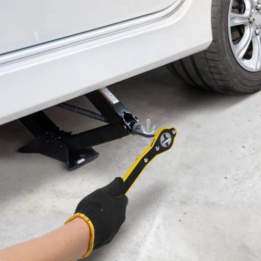 360° Swivel Car Jack Ratchet Wrench with Long Handle for Scissor Jack & Tire Change