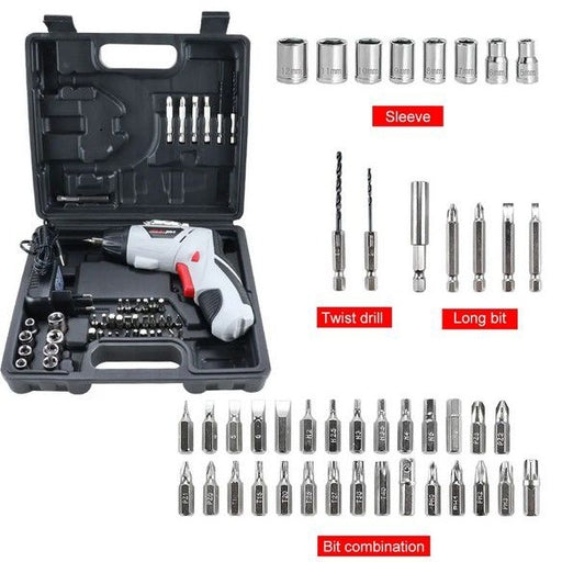 45 Cordless Electric Screwdriver Rechargeable Screwdriver Handle LED Torch Power Tools