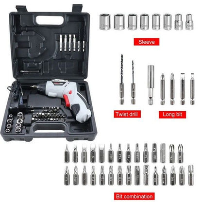 45 Cordless Electric Screwdriver Rechargeable Screwdriver Handle LED Torch Power Tools