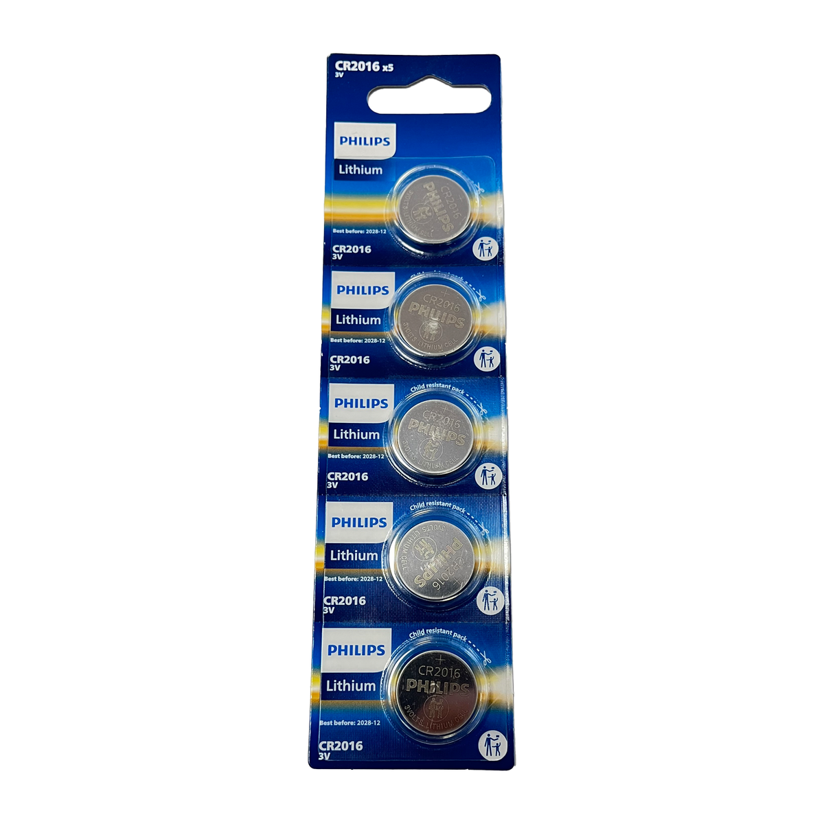 PHILIPS Blister CR2016 Lithium Coin Cell Battery 5pcs pack  (CR2016, DL2016) 3.0V