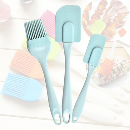 3 in 1 Set Spatula Silicone BBQ Oil Brush Spatula For Cupcake Cake Decorating Baking Oil Brush Tool Cooking Brush Tools Kitchen Baking Accessories