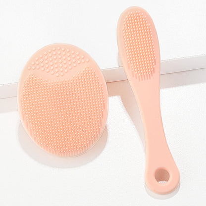 2 Pcs Silicone Face Cleansing & Nose Brush Soft Facial Scrubber Blackhead Remover Skin Care Tool