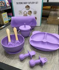 8-Piece Silicone Baby Feeding Set - Plates, Bowls, Bibs & Utensils (BPA-Free, 6+ Months)