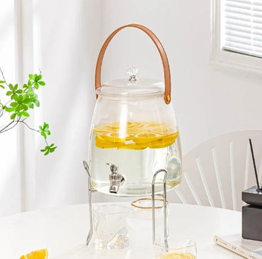 Cold Drink Dispenser with Sealed Stainless-Steel Spigot and Filtering Lid, Portable Beverage Jug