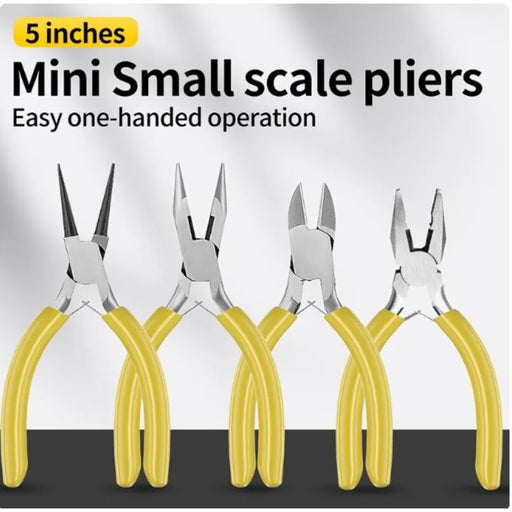 5 Inch Mini Pliers with Pointed Circular Mouth Diagonal Steel Wire Pliers Handmade Beaded